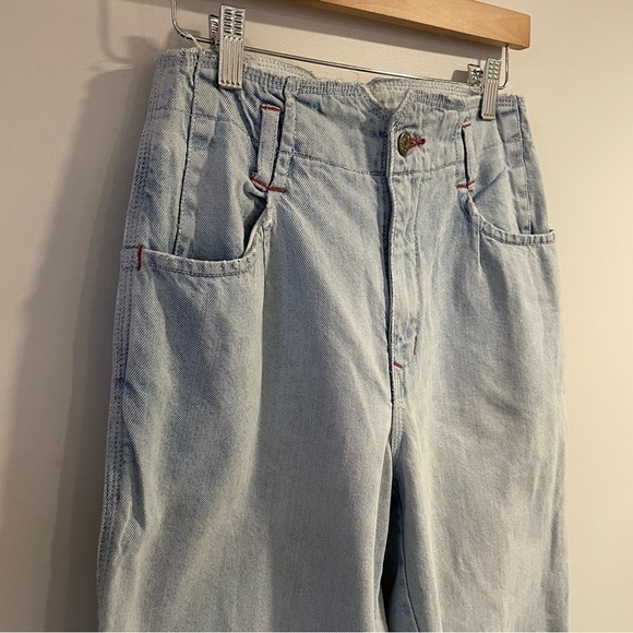 𝅺Vintage 30/30 Buffalo Light Wash Relaxed Denim High Waist Wide Leg 80s 90s - Picture 3 of 13